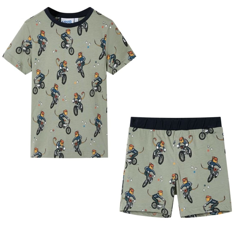Kinderpyjama mit Kurzen Ärmeln Hellkhaki 128 Kinderpyjama mit Kurzen Ärmeln Hellkhaki 128