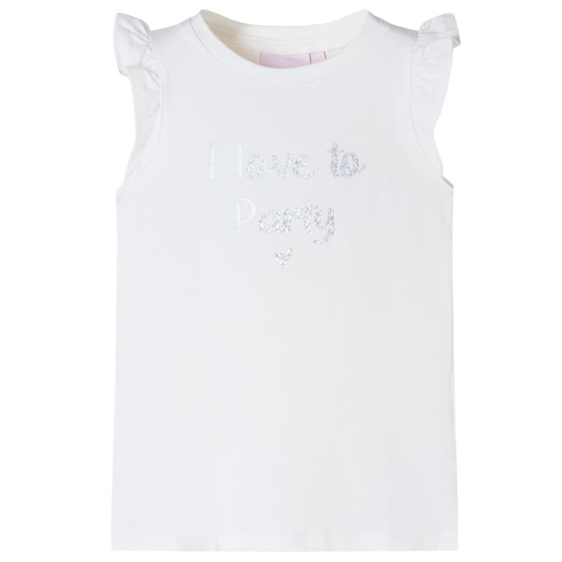 Kinder-T-Shirt mit Rüschenärmeln Weiß 92 Kinder-T-Shirt mit Rüschenärmeln Weiß 92