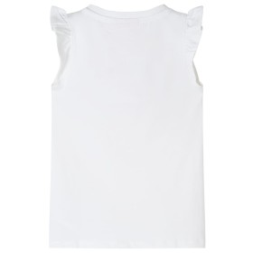 Kinder-T-Shirt mit Rüschenärmeln Weiß 116
