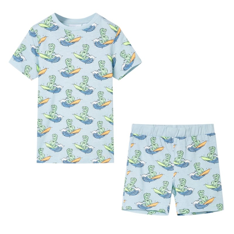 Kinderpyjama mit Kurzen Ärmeln Hellblau 92 Kinderpyjama mit Kurzen Ärmeln Hellblau 92