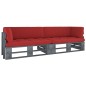 2-Sitzer-Palettensofa mit Kissen Grau Imprägniertes Kiefernholz 2-Sitzer-Palettensofa mit Kissen Grau Imprägniertes Kiefernholz