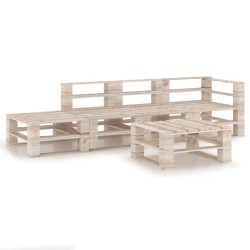 5-tlg. Garten-Lounge-Set aus Paletten Kiefernholz