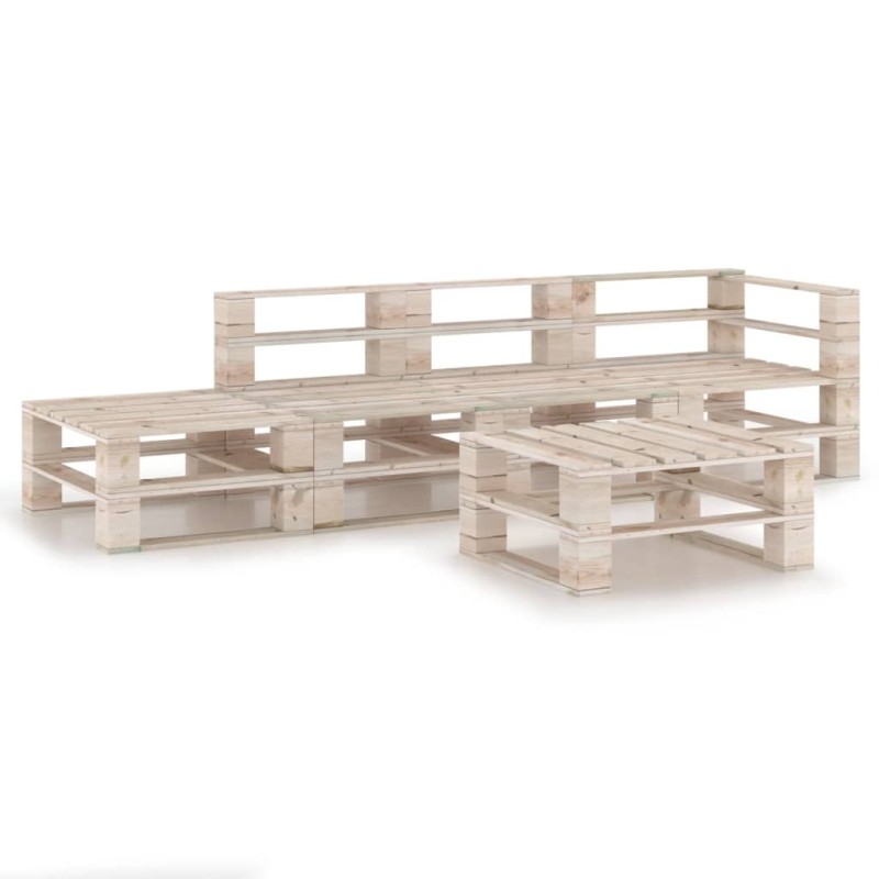 5-tlg. Garten-Lounge-Set aus Paletten Kiefernholz