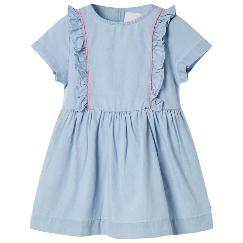 Kinderkleid mit Rüschen Hellblau 128 Kinderkleid mit Rüschen Hellblau 128