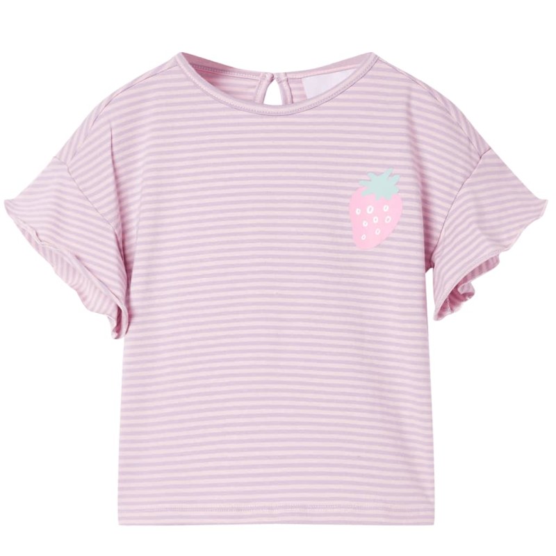 Kinder-T-Shirt mit Rüschenärmeln Lila 92 Kinder-T-Shirt mit Rüschenärmeln Lila 92
