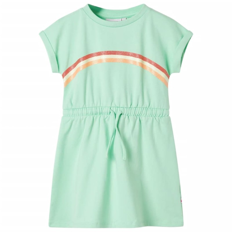 Kinderkleid mit Kordelzug Hellgrün 104 Kinderkleid mit Kordelzug Hellgrün 104