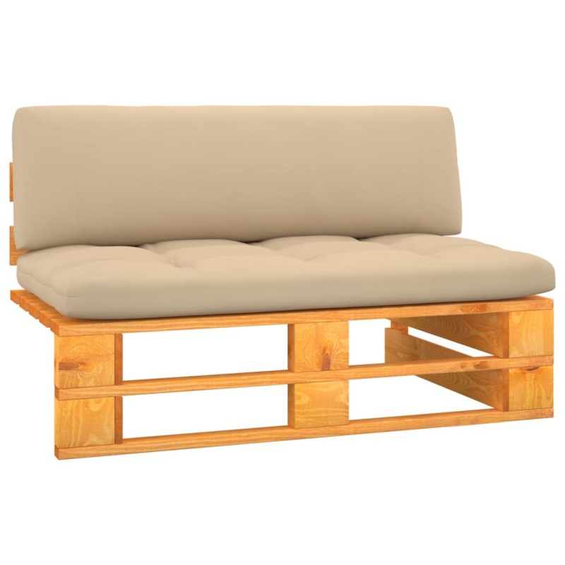 Garten-Paletten-Mittelsofa Honigbraun Imprägniertes Kiefernholz Garten-Paletten-Mittelsofa Honigbraun Imprägniertes Kiefernholz