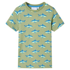 Kinder-T-Shirt Helles Khaki 140