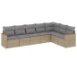 vidaXL 7-tlg. Garten-Sofagarnitur mit Kissen Beige Poly Rattan vidaXL 7-tlg. Garten-Sofagarnitur mit Kissen Beige Poly Rattan