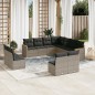 vidaXL 11-tlg. Garten-Sofagarnitur mit Kissen Grau Poly Rattan vidaXL 11-tlg. Garten-Sofagarnitur mit Kissen Grau Poly Rattan
