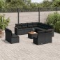 vidaXL 12-tlg. Garten-Sofagarnitur mit Kissen Schwarz Poly Rattan vidaXL 12-tlg. Garten-Sofagarnitur mit Kissen Schwarz Poly Rattan