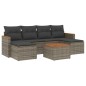 vidaXL 7-tlg. Garten-Sofagarnitur mit Kissen Grau Poly Rattan vidaXL 7-tlg. Garten-Sofagarnitur mit Kissen Grau Poly Rattan