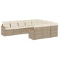 vidaXL 10-tlg. Garten-Sofagarnitur mit Kissen Beige Poly Rattan vidaXL 10-tlg. Garten-Sofagarnitur mit Kissen Beige Poly Rattan