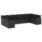 vidaXL 10-tlg. Garten-Sofagarnitur mit Kissen Schwarz Poly Rattan vidaXL 10-tlg. Garten-Sofagarnitur mit Kissen Schwarz Poly Rattan