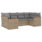 vidaXL 6-tlg. Garten-Sofagarnitur mit Kissen Beige Poly Rattan vidaXL 6-tlg. Garten-Sofagarnitur mit Kissen Beige Poly Rattan