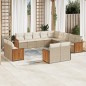 vidaXL 13-tlg. Garten-Sofagarnitur mit Kissen Beige Poly Rattan vidaXL 13-tlg. Garten-Sofagarnitur mit Kissen Beige Poly Rattan