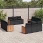 vidaXL 12-tlg. Garten-Sofagarnitur mit Kissen Schwarz Poly Rattan vidaXL 12-tlg. Garten-Sofagarnitur mit Kissen Schwarz Poly Rattan
