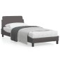 vidaXL Bettgestell mit Kopfteil Grau 90x200 cm Kunstleder vidaXL Bettgestell mit Kopfteil Grau 90x200 cm Kunstleder