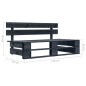 Garten-Mittelsofa aus Paletten Schwarz Kiefernholz Imprägniert Garten-Mittelsofa aus Paletten Schwarz Kiefernholz Imprägniert