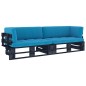 vidaXL 2-Sitzer-Palettensofa Schwarz Imprägniertes Kiefernholz vidaXL 2-Sitzer-Palettensofa Schwarz Imprägniertes Kiefernholz