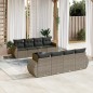 vidaXL 9-tlg. Garten-Sofagarnitur mit Kissen Grau Poly Rattan vidaXL 9-tlg. Garten-Sofagarnitur mit Kissen Grau Poly Rattan