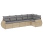 vidaXL 6-tlg. Garten-Sofagarnitur mit Kissen Beige Poly Rattan vidaXL 6-tlg. Garten-Sofagarnitur mit Kissen Beige Poly Rattan