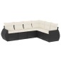 vidaXL 6-tlg. Garten-Sofagarnitur mit Kissen Schwarz Poly Rattan vidaXL 6-tlg. Garten-Sofagarnitur mit Kissen Schwarz Poly Rattan