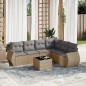 vidaXL 7-tlg. Garten-Sofagarnitur mit Kissen Beige Poly Rattan vidaXL 7-tlg. Garten-Sofagarnitur mit Kissen Beige Poly Rattan