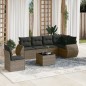 vidaXL 7-tlg. Garten-Sofagarnitur mit Kissen Grau Poly Rattan vidaXL 7-tlg. Garten-Sofagarnitur mit Kissen Grau Poly Rattan