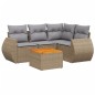 vidaXL 5-tlg. Garten-Sofagarnitur mit Kissen Beige Poly Rattan vidaXL 5-tlg. Garten-Sofagarnitur mit Kissen Beige Poly Rattan