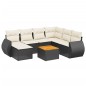 vidaXL 8-tlg. Garten-Sofagarnitur mit Kissen Schwarz Poly Rattan vidaXL 8-tlg. Garten-Sofagarnitur mit Kissen Schwarz Poly Rattan