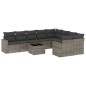vidaXL 10-tlg. Garten-Sofagarnitur mit Kissen Grau Poly Rattan vidaXL 10-tlg. Garten-Sofagarnitur mit Kissen Grau Poly Rattan