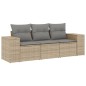 vidaXL 3-tlg. Garten-Sofagarnitur mit Kissen Beige Poly Rattan vidaXL 3-tlg. Garten-Sofagarnitur mit Kissen Beige Poly Rattan
