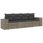 vidaXL 4-tlg. Garten-Sofagarnitur mit Kissen Grau Poly Rattan vidaXL 4-tlg. Garten-Sofagarnitur mit Kissen Grau Poly Rattan