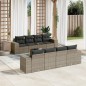 vidaXL 9-tlg. Garten-Sofagarnitur mit Kissen Grau Poly Rattan vidaXL 9-tlg. Garten-Sofagarnitur mit Kissen Grau Poly Rattan