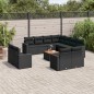 vidaXL 12-tlg. Garten-Sofagarnitur mit Kissen Schwarz Poly Rattan vidaXL 12-tlg. Garten-Sofagarnitur mit Kissen Schwarz Poly Rattan
