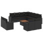 vidaXL 12-tlg. Garten-Sofagarnitur mit Kissen Schwarz Poly Rattan vidaXL 12-tlg. Garten-Sofagarnitur mit Kissen Schwarz Poly Rattan