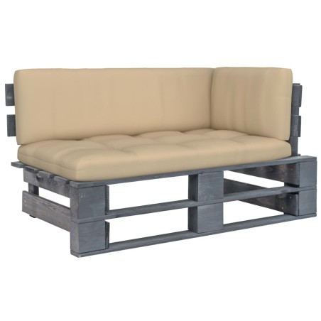 Outdoor-Ecksofa Paletten Kiefernholz Imprägniert Grau