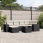 vidaXL 7-tlg. Garten-Sofagarnitur mit Kissen Schwarz Poly Rattan vidaXL 7-tlg. Garten-Sofagarnitur mit Kissen Schwarz Poly Rattan