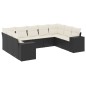 vidaXL 9-tlg. Garten-Sofagarnitur mit Kissen Schwarz Poly Rattan vidaXL 9-tlg. Garten-Sofagarnitur mit Kissen Schwarz Poly Rattan