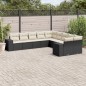 vidaXL 10-tlg. Garten-Sofagarnitur mit Kissen Schwarz Poly Rattan vidaXL 10-tlg. Garten-Sofagarnitur mit Kissen Schwarz Poly Rattan