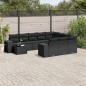 vidaXL 11-tlg. Garten-Sofagarnitur mit Kissen Schwarz Poly Rattan vidaXL 11-tlg. Garten-Sofagarnitur mit Kissen Schwarz Poly Rattan