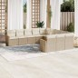 vidaXL 11-tlg. Garten-Sofagarnitur mit Kissen Beige Poly Rattan vidaXL 11-tlg. Garten-Sofagarnitur mit Kissen Beige Poly Rattan