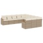 vidaXL 11-tlg. Garten-Sofagarnitur mit Kissen Beige Poly Rattan vidaXL 11-tlg. Garten-Sofagarnitur mit Kissen Beige Poly Rattan