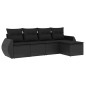 vidaXL 5-tlg. Garten-Sofagarnitur mit Kissen Schwarz Poly Rattan vidaXL 5-tlg. Garten-Sofagarnitur mit Kissen Schwarz Poly Rattan