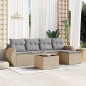 vidaXL 6-tlg. Garten-Sofagarnitur mit Kissen Beige Poly Rattan vidaXL 6-tlg. Garten-Sofagarnitur mit Kissen Beige Poly Rattan