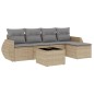 vidaXL 6-tlg. Garten-Sofagarnitur mit Kissen Beige Poly Rattan vidaXL 6-tlg. Garten-Sofagarnitur mit Kissen Beige Poly Rattan