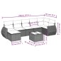 vidaXL 8-tlg. Garten-Sofagarnitur mit Kissen Grau Poly Rattan vidaXL 8-tlg. Garten-Sofagarnitur mit Kissen Grau Poly Rattan