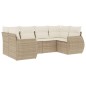 vidaXL 6-tlg. Garten-Sofagarnitur mit Kissen Beige Poly Rattan vidaXL 6-tlg. Garten-Sofagarnitur mit Kissen Beige Poly Rattan