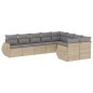 vidaXL 9-tlg. Garten-Sofagarnitur mit Kissen Beige Poly Rattan vidaXL 9-tlg. Garten-Sofagarnitur mit Kissen Beige Poly Rattan